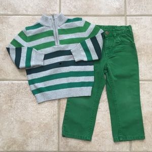 Cherokee Boys Striped Zip Sweater and Pants